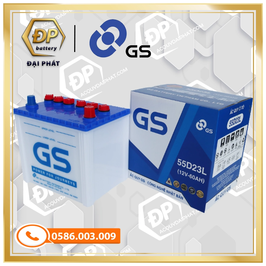 ẮC QUY GS MF 55D23L (12V 60AH)