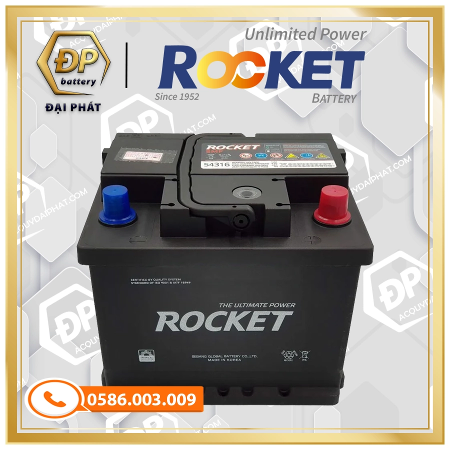 Ắc Quy Rocket SMF 54316 (12V-43Ah)