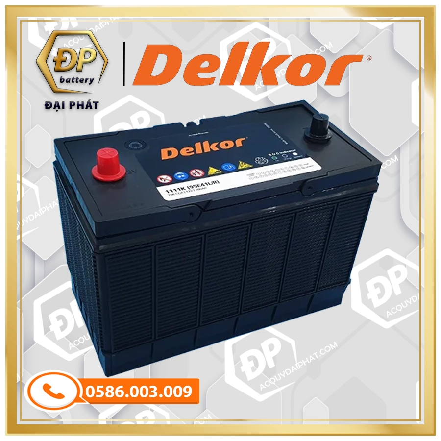 Ắc Quy Delkor 1111K (12V-100Ah) Cọc Chì