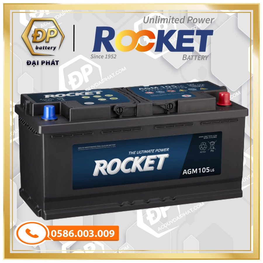 Ắc Quy Rocket AGM L6 (12V-105Ah)
